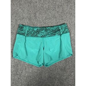 Lululemon Run Times Shorts Womens 6 Green Lined Running Gym Training‎ 4" EUC